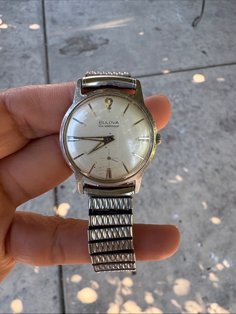 Bulova Silver Dial Men's Stainless Steel Watch with Stretch Bracelet